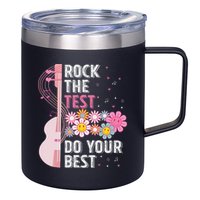 Rock The Test Do Your Best Testing Day Teachers Students 12oz Stainless Steel Coffee Mug