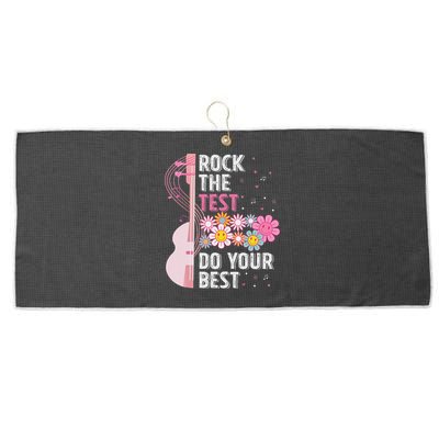Rock The Test Do Your Best Testing Day Teachers Students Large Microfiber Waffle Golf Towel