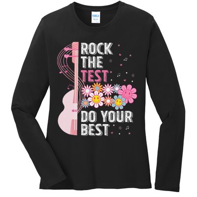 Rock The Test Do Your Best Testing Day Teachers Students Ladies Long Sleeve Shirt