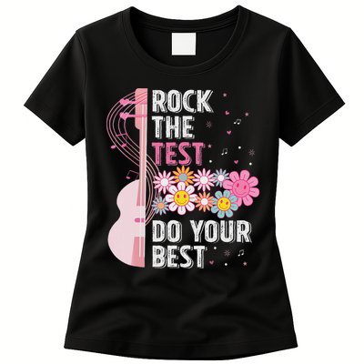 Rock The Test Do Your Best Testing Day Teachers Students Womens T-Shirt