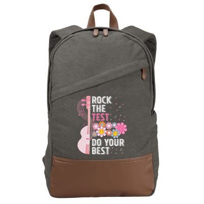 Rock The Test Do Your Best Testing Day Teachers Students Cotton Canvas Backpack