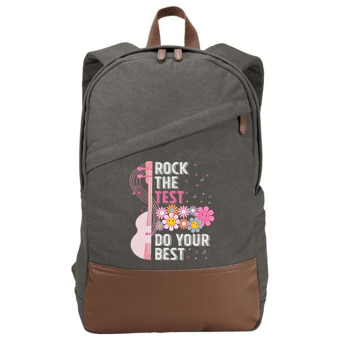 Rock The Test Do Your Best Testing Day Teachers Students Cotton Canvas Backpack