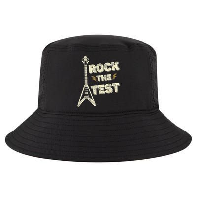 Rock The Test Guitar Teacher Test Day Testing Day Teacher Cool Comfort Performance Bucket Hat