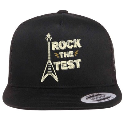 Rock The Test Guitar Teacher Test Day Testing Day Teacher Flatbill Hat