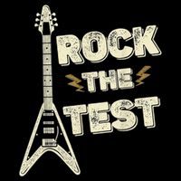Rock The Test Guitar Teacher Test Day Testing Day Teacher Flat Bill Trucker Hat