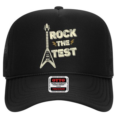 Rock The Test Guitar Teacher Test Day Testing Day Teacher Trucker Hat