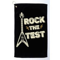Rock The Test Guitar Teacher Test Day Testing Day Teacher Golf Towel