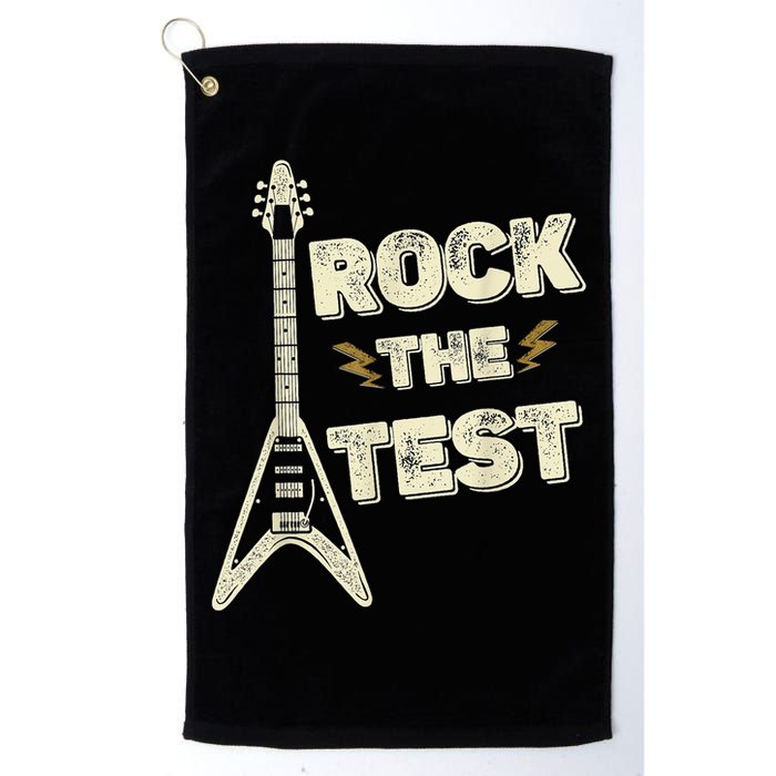 Rock The Test Guitar Teacher Test Day Testing Day Teacher Golf Towel