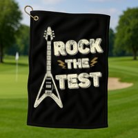 Rock The Test Guitar Teacher Test Day Testing Day Teacher Golf Towel