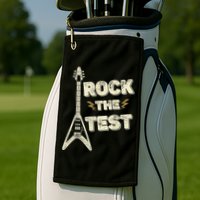 Rock The Test Guitar Teacher Test Day Testing Day Teacher Golf Towel