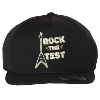 Rock The Test Guitar Teacher Test Day Testing Day Teacher Wool Snapback Cap