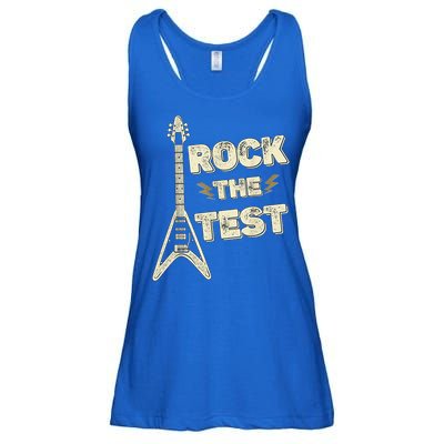 Rock The Test Guitar Teacher Test Day Testing Day Teacher Ladies Essential Flowy Tank