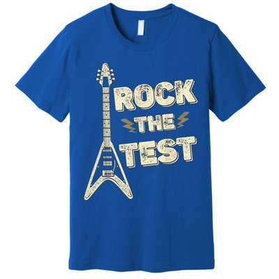Rock The Test Guitar Teacher Test Day Testing Day Teacher Premium T-Shirt