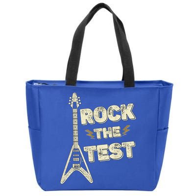 Rock The Test Guitar Teacher Test Day Testing Day Teacher Zip Tote Bag