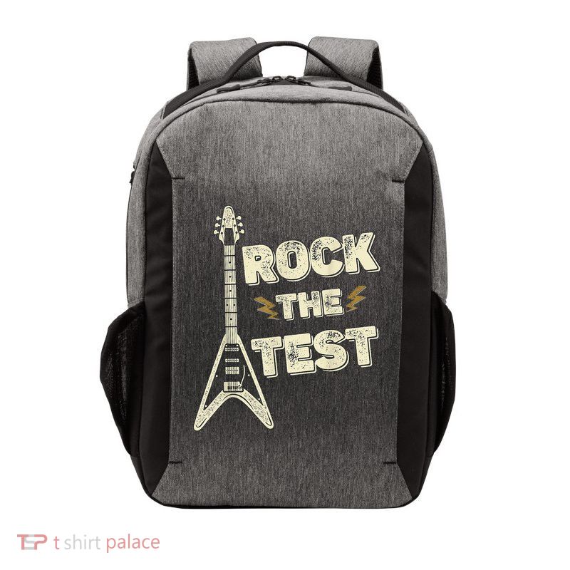 Rock The Test Guitar Teacher Test Day Testing Day Teacher Vector Backpack