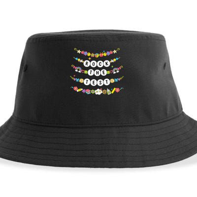 Rock The Test Testing Day Cute Friendship Bracelets Teacher Sustainable Bucket Hat