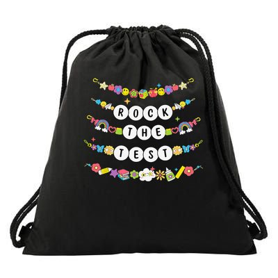 Rock The Test Testing Day Cute Friendship Bracelets Teacher Drawstring Bag