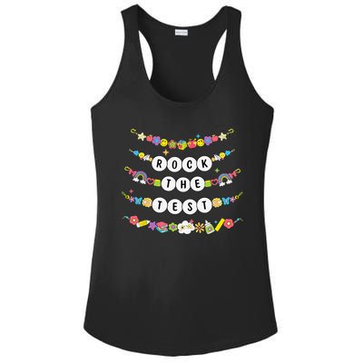 Rock The Test Testing Day Cute Friendship Bracelets Teacher Ladies PosiCharge Competitor Racerback Tank