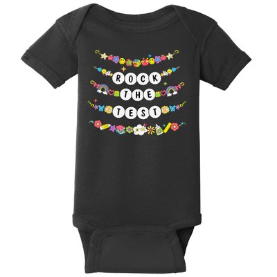 Rock The Test Testing Day Cute Friendship Bracelets Teacher Baby Bodysuit