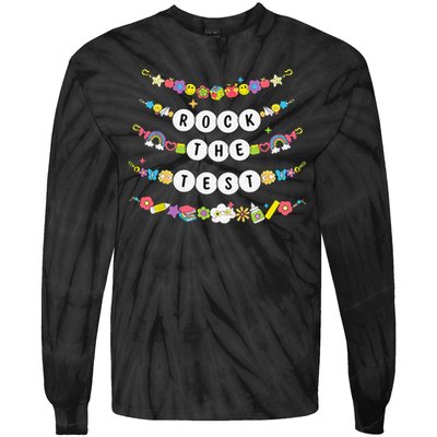Rock The Test Testing Day Cute Friendship Bracelets Teacher Tie-Dye Long Sleeve Shirt