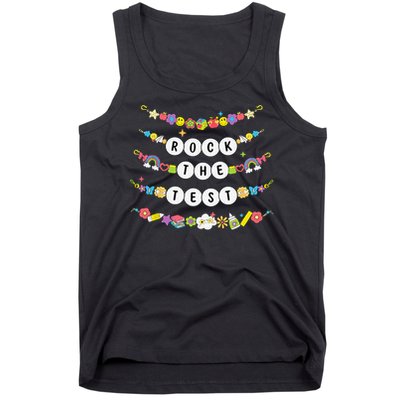 Rock The Test Testing Day Cute Friendship Bracelets Teacher Tank Top