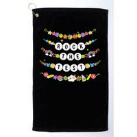 Rock The Test Testing Day Cute Friendship Bracelets Teacher Golf Towel