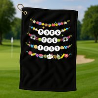 Rock The Test Testing Day Cute Friendship Bracelets Teacher Golf Towel