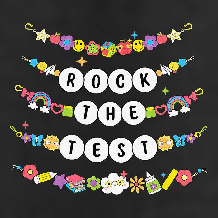 Rock The Test Testing Day Cute Friendship Bracelets Teacher Golf Towel