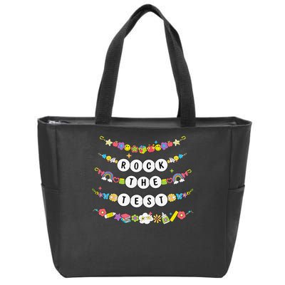 Rock The Test Testing Day Cute Friendship Bracelets Teacher Zip Tote Bag
