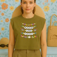 Rock The Test Testing Day Cute Friendship Bracelets Teacher Garment-Dyed Women's Muscle Tee