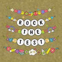 Rock The Test Testing Day Cute Friendship Bracelets Teacher Garment-Dyed Women's Muscle Tee