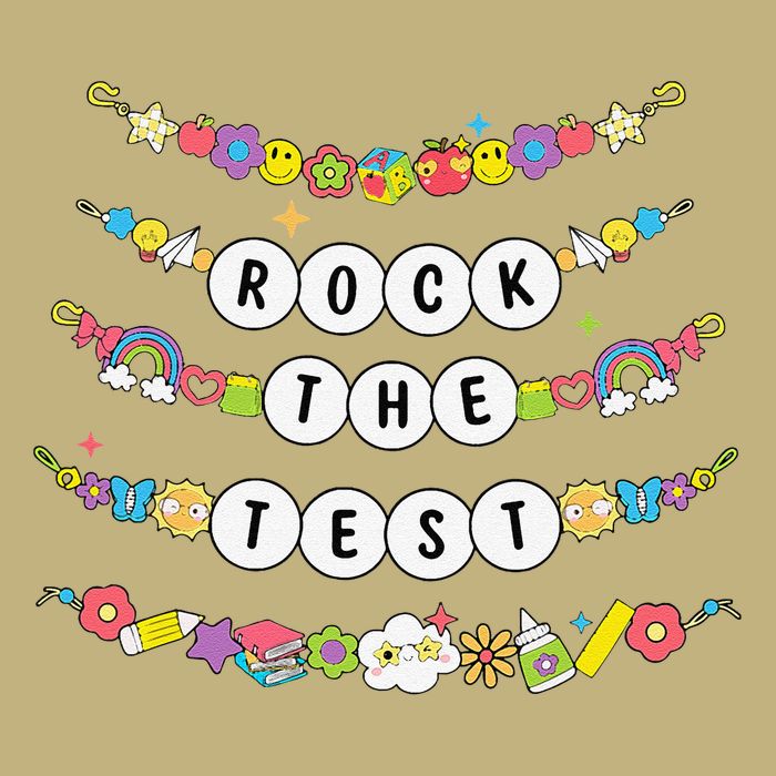 Rock The Test Testing Day Cute Friendship Bracelets Teacher Cooling Performance Crew T-Shirt