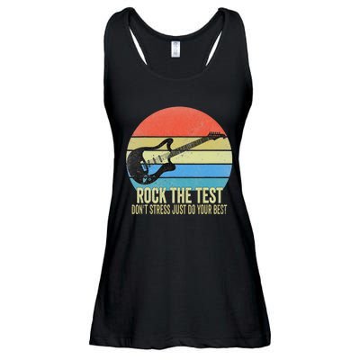 Rock The Test Dont Stress Test Day Funny Teacher day Ladies Essential Flowy Tank