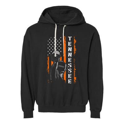 Retro Tennessee Throwback Design Tn Usa Flag Garment-Dyed Fleece Hoodie