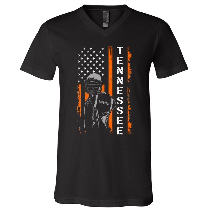 Retro Tennessee Throwback Design Tn Usa Flag V-Neck T-Shirt