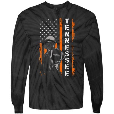 Retro Tennessee Throwback Design Tn Usa Flag Tie-Dye Long Sleeve Shirt