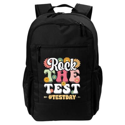 Rock The Test Testing Day Groovy Motivational Teacher Daily Commute Backpack