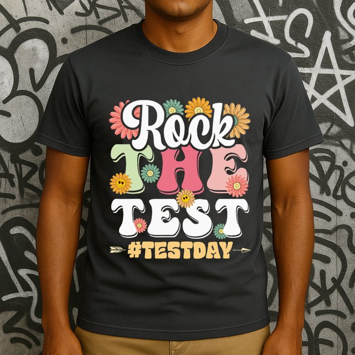 Rock The Test Testing Day Groovy Motivational Teacher T-Shirt