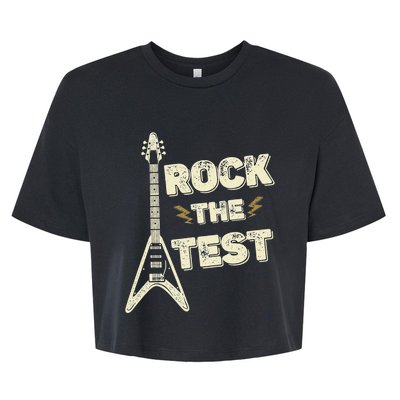 Rock The Test Dont Stress Test Day Funny Teacher day Bella+Canvas Jersey Crop Tee