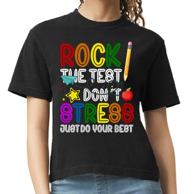 Rock The Test Don't Stress Just Do Your Best Educational Comfort Colors Boxy T-Shirt