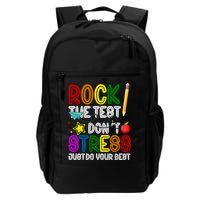 Rock The Test Don't Stress Just Do Your Best Educational Backpack