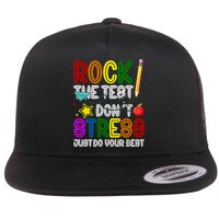 Rock The Test Don't Stress Just Do Your Best Educational Flatbill Hat