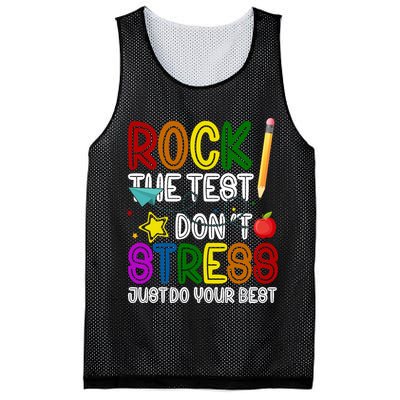 Rock The Test Don't Stress Just Do Your Best Educational Mesh Reversible Basketball Jersey Tank