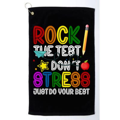 Rock The Test Don't Stress Just Do Your Best Educational Golf Towel