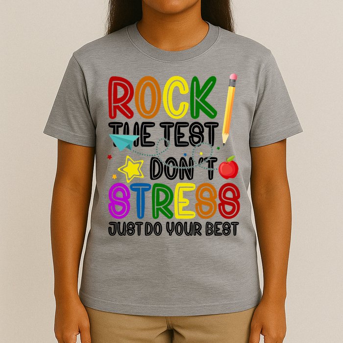 Rock The Test Don't Stress Just Do Your Best Educational T-Shirt