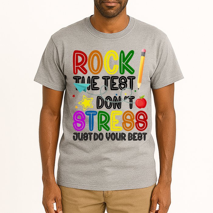Rock The Test Don't Stress Just Do Your Best Educational Tall T-Shirt
