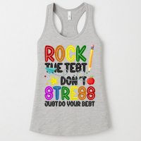Rock The Test Don't Stress Just Do Your Best Educational Womens Tank Top