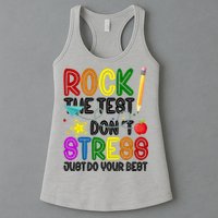 Rock The Test Don't Stress Just Do Your Best Educational Womens Tank Top