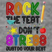 Rock The Test Don't Stress Just Do Your Best Educational Wool Snapback Cap