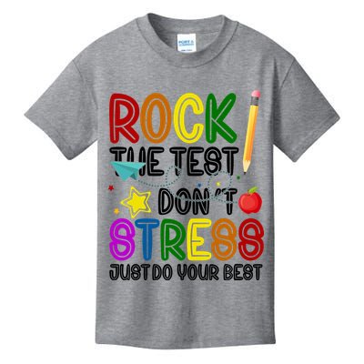 Rock The Test Don't Stress Just Do Your Best Educational Kids T-Shirt